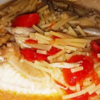 spaghetti spezzati con brodetto di razza (1)